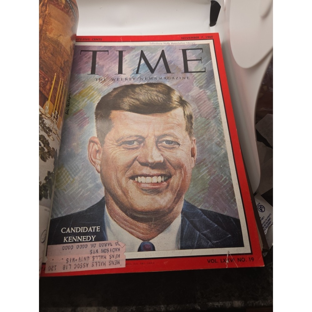 TIME‎ Magazine Bound Volume Sept.-Dec. 1960 Original JFK Nixon Vtg